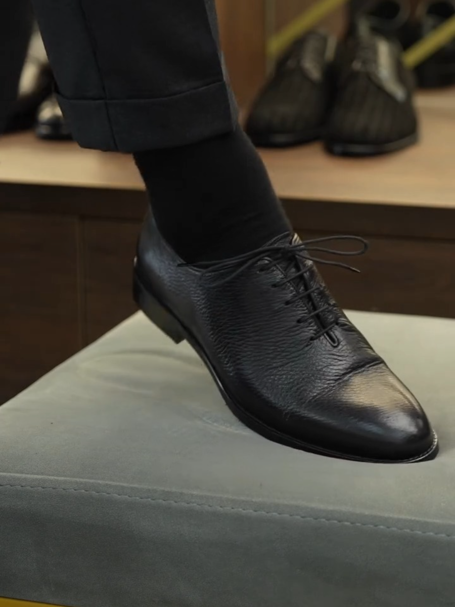 Black Full-grain Oxford Shoes