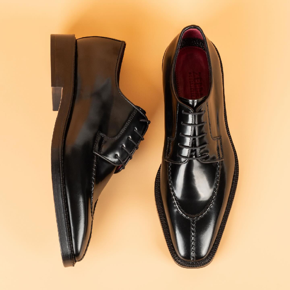 Genuine Leather Pointed Toe Lace-up Shoes