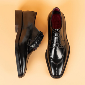 Genuine Leather Pointed Toe Lace-up Shoes