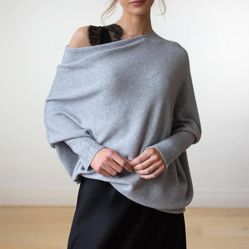 Soft Batwing Sleeve Loose Sweater