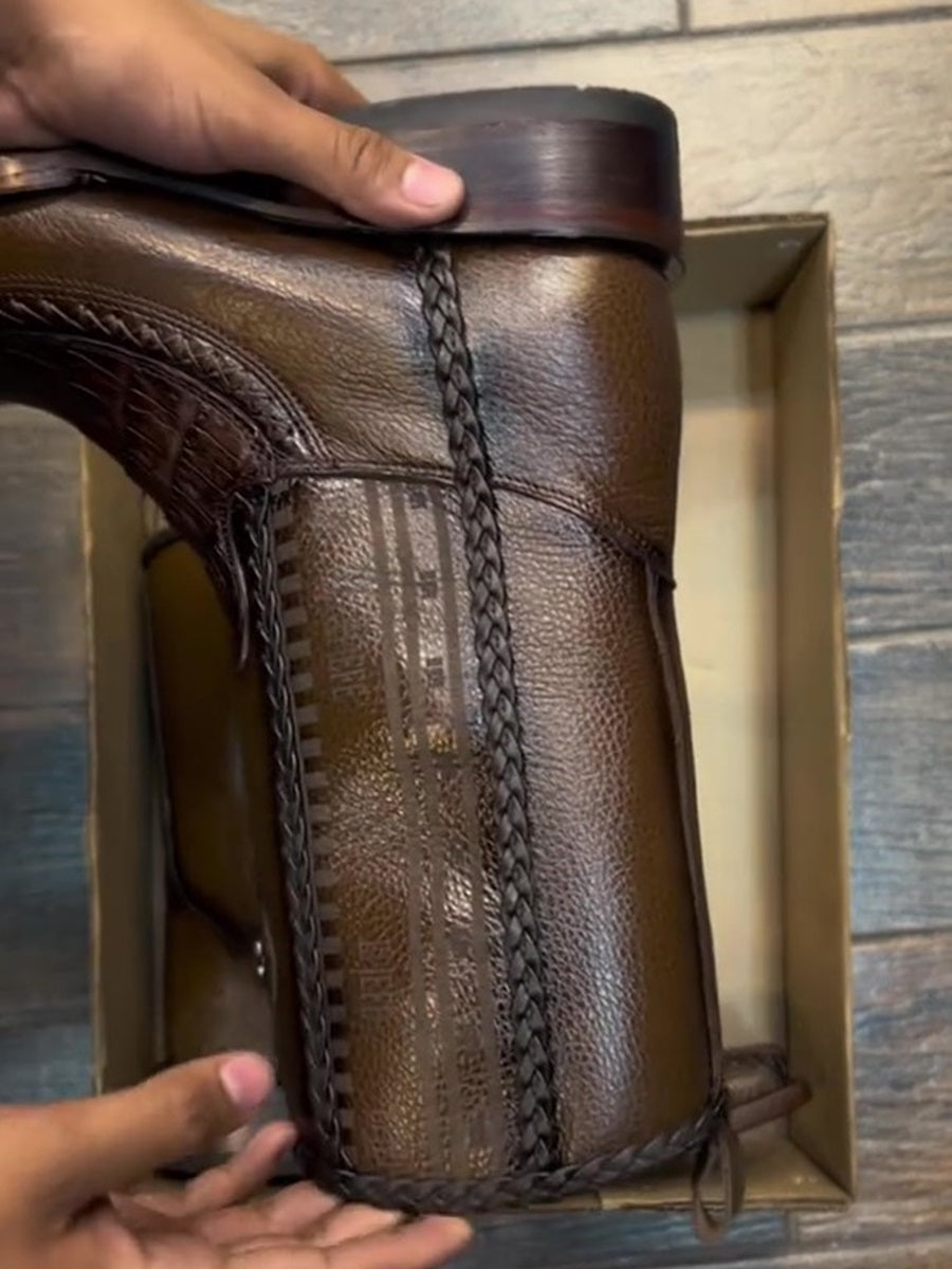 Men's Genuine Ostrich Leather Boots