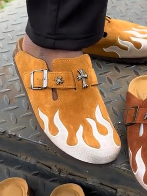 Flame Print Slippers