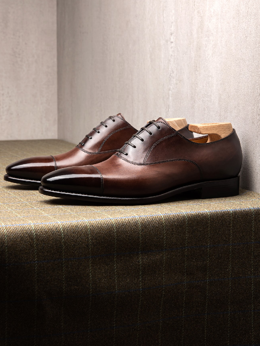 Low-top Lace-up Handmade Genuine Leather Men's Shoes