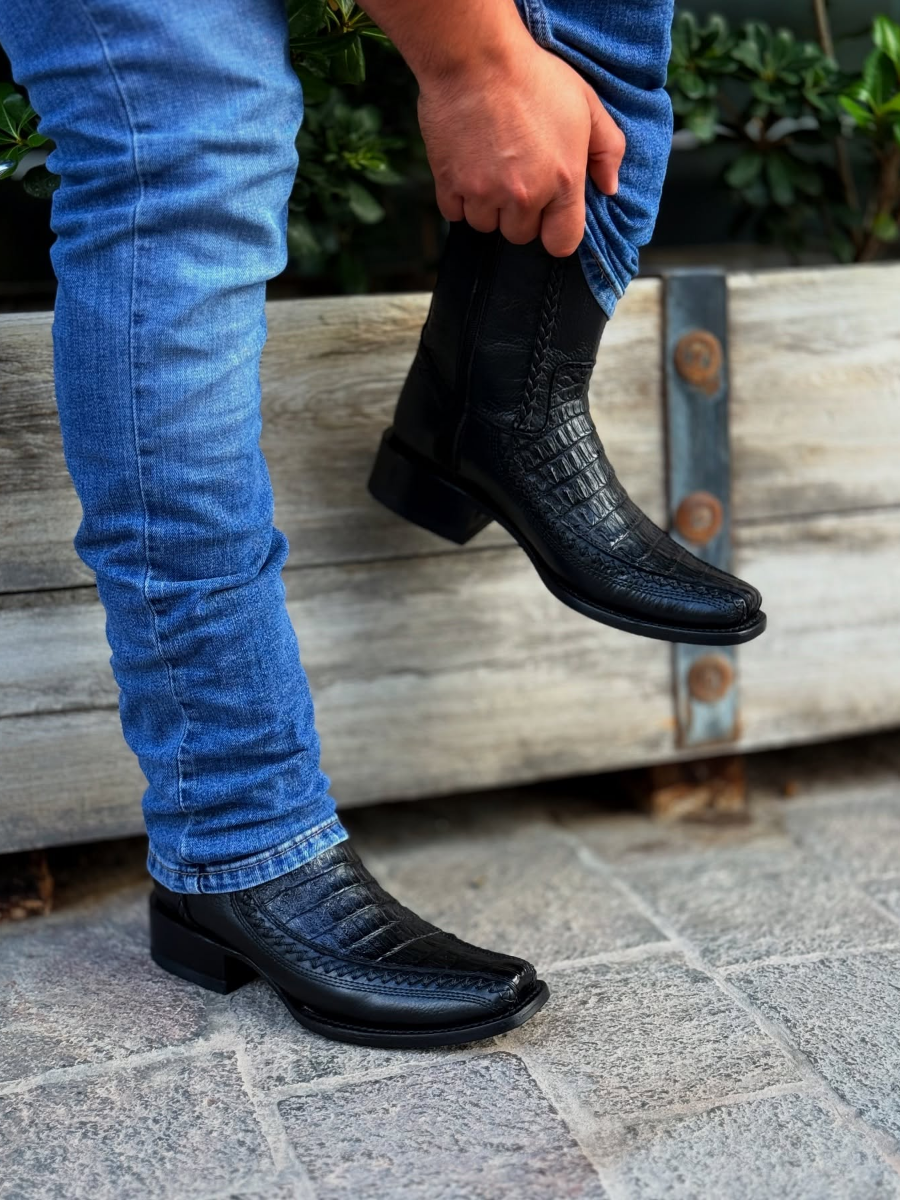 Versatile Printed Casual Leather Boots