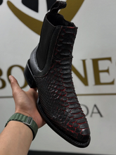 Thick Heel Knight Crocodile Men's Boots