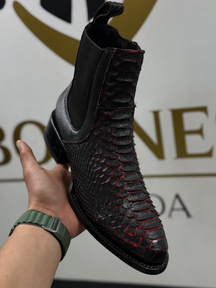 Thick Heel Knight Crocodile Men's Boots