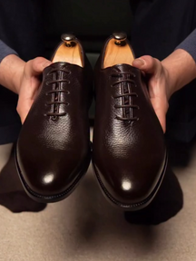 Brown Deerskin Oxford Shoes