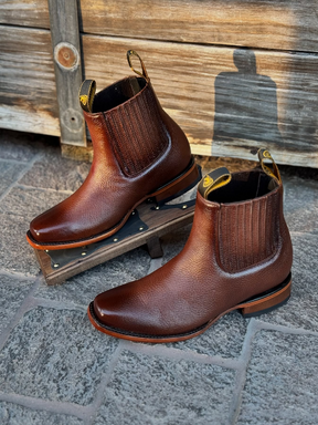 Slip-on High-top Leather Boots