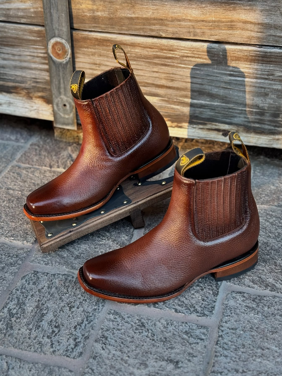 Slip-on High-top Leather Boots