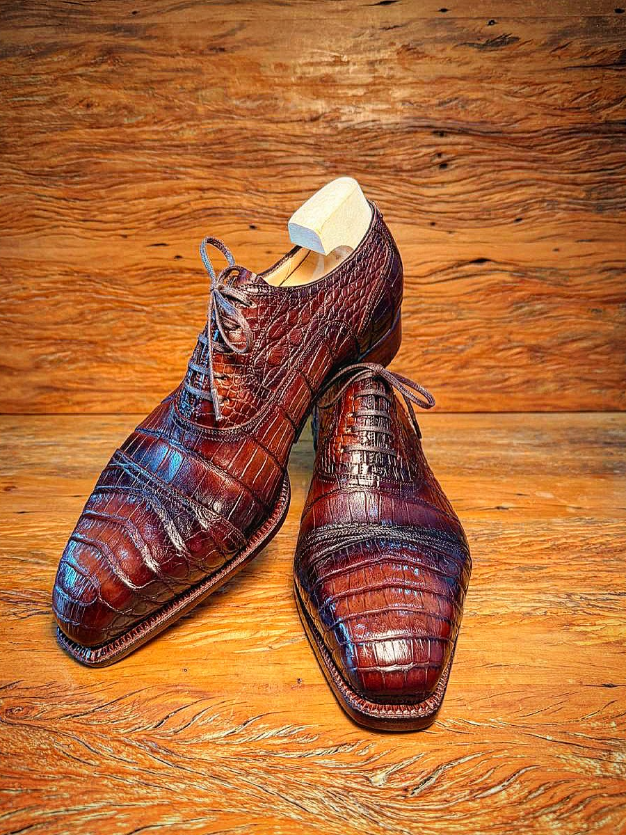 Crocodile Leather Oxfords
