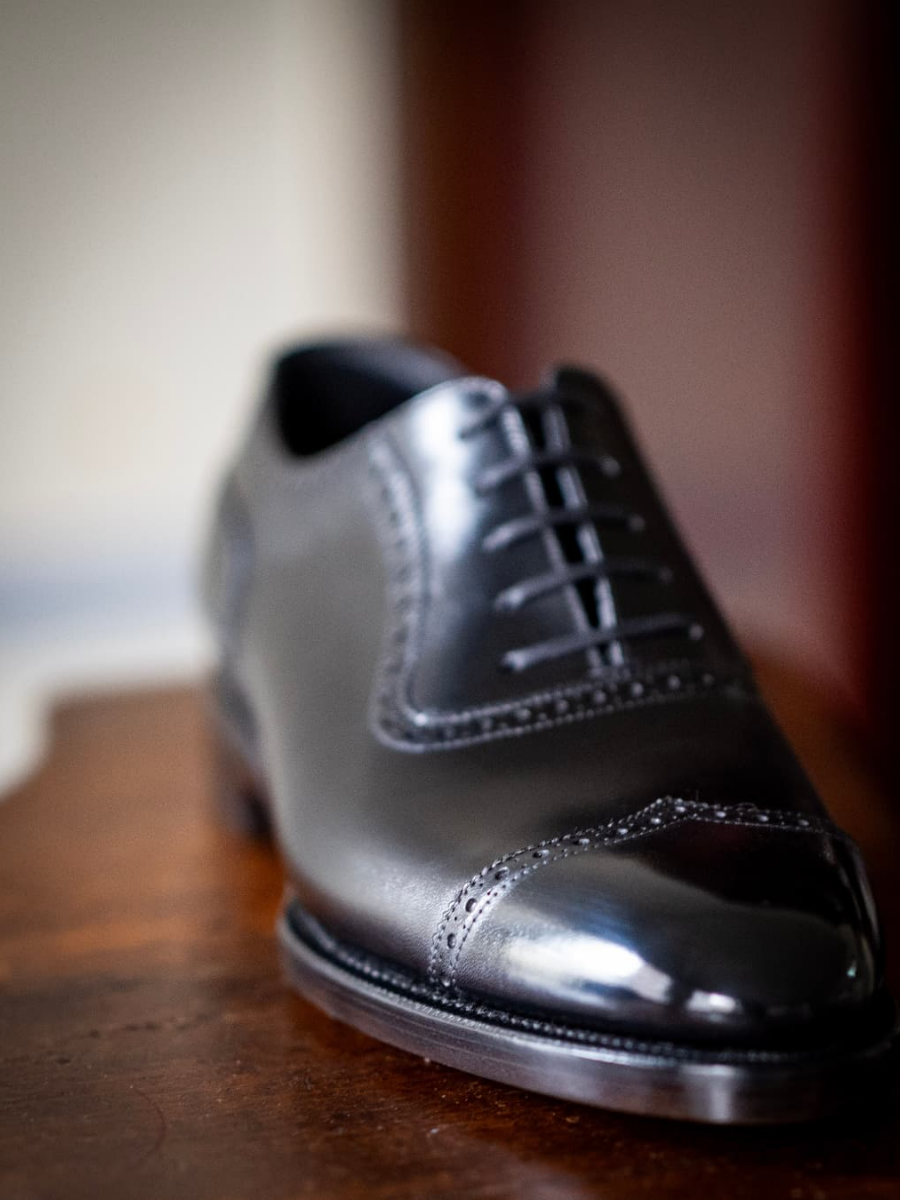 Genuine Leather Pointed Toe Formal Lace-up Handmade Men's Shoes