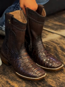 Vintage Men's Oversized Crocodile Chelsea Boots