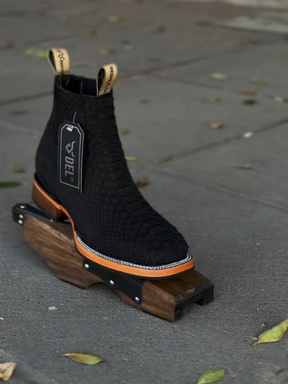 Black Square Toe Ankle Boots
