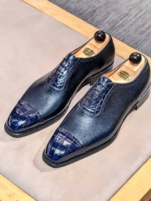 Genuine leather crocodile pattern dress shoes