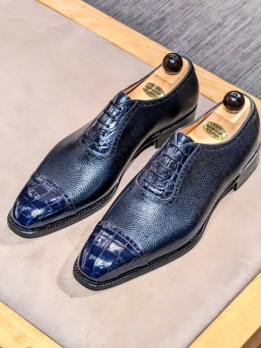 Genuine leather crocodile pattern dress shoes