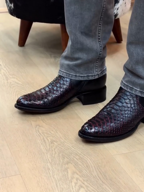 Snake-print Western Cowboy Boots