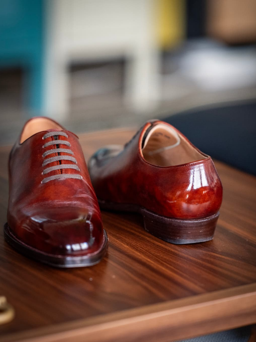 Genuine Leather Handmade Shiny Lace-up Shoes