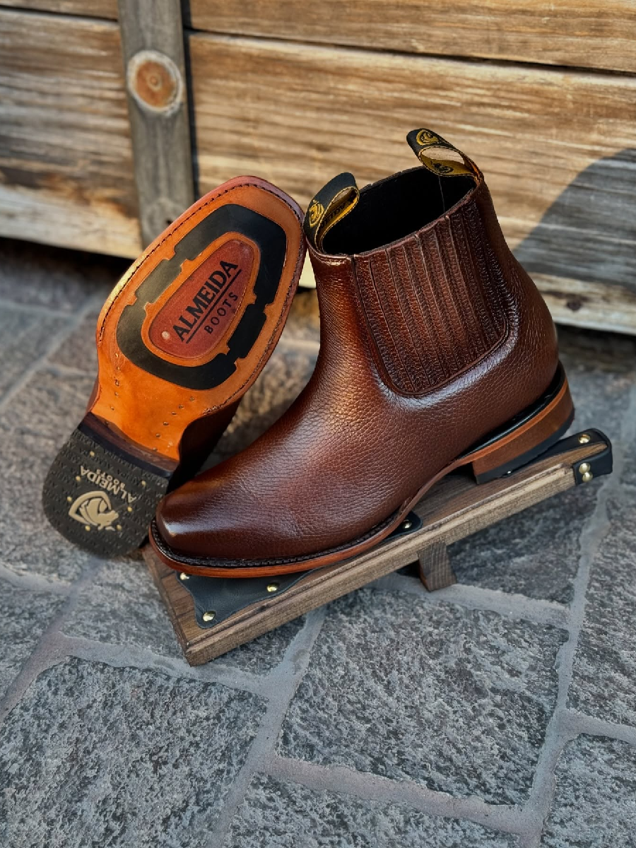 Slip-on High-top Leather Boots