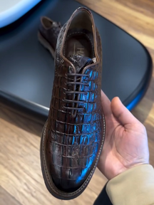 Crocodile Pattern Business Formal British Leather Shoes
