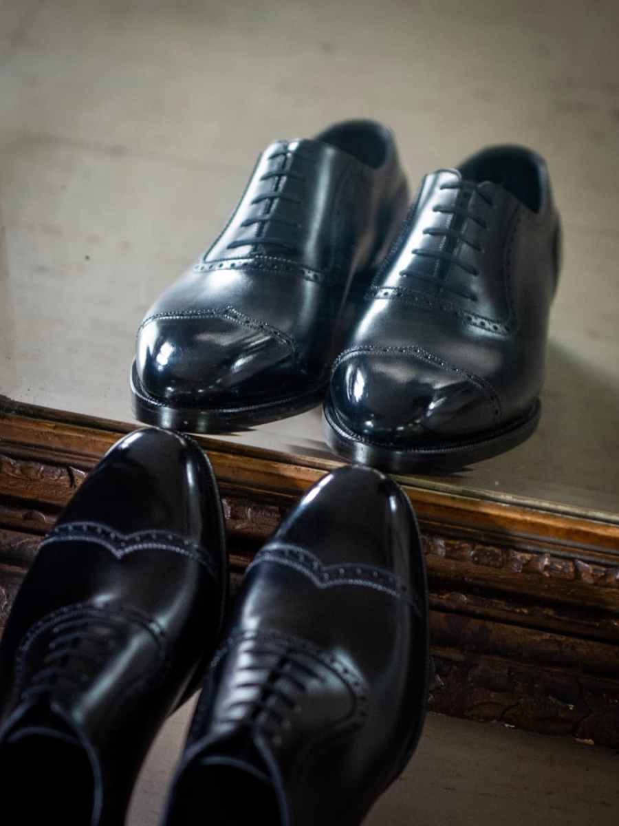 Genuine Leather Pointed Toe Formal Lace-up Handmade Men's Shoes