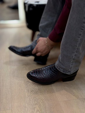 Snake-print Western Cowboy Boots