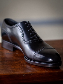 Genuine Leather Pointed Toe Formal Lace-up Handmade Men's Shoes