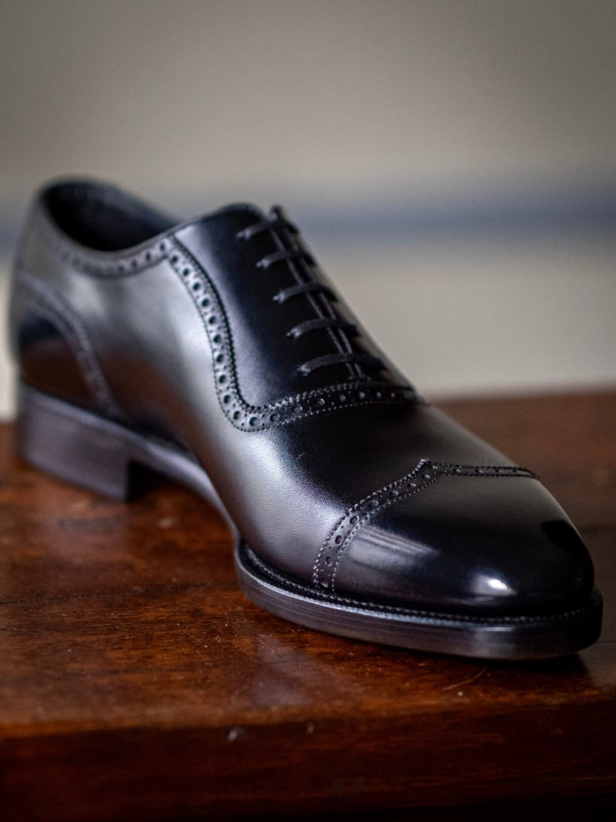 Genuine Leather Pointed Toe Formal Lace-up Handmade Men's Shoes