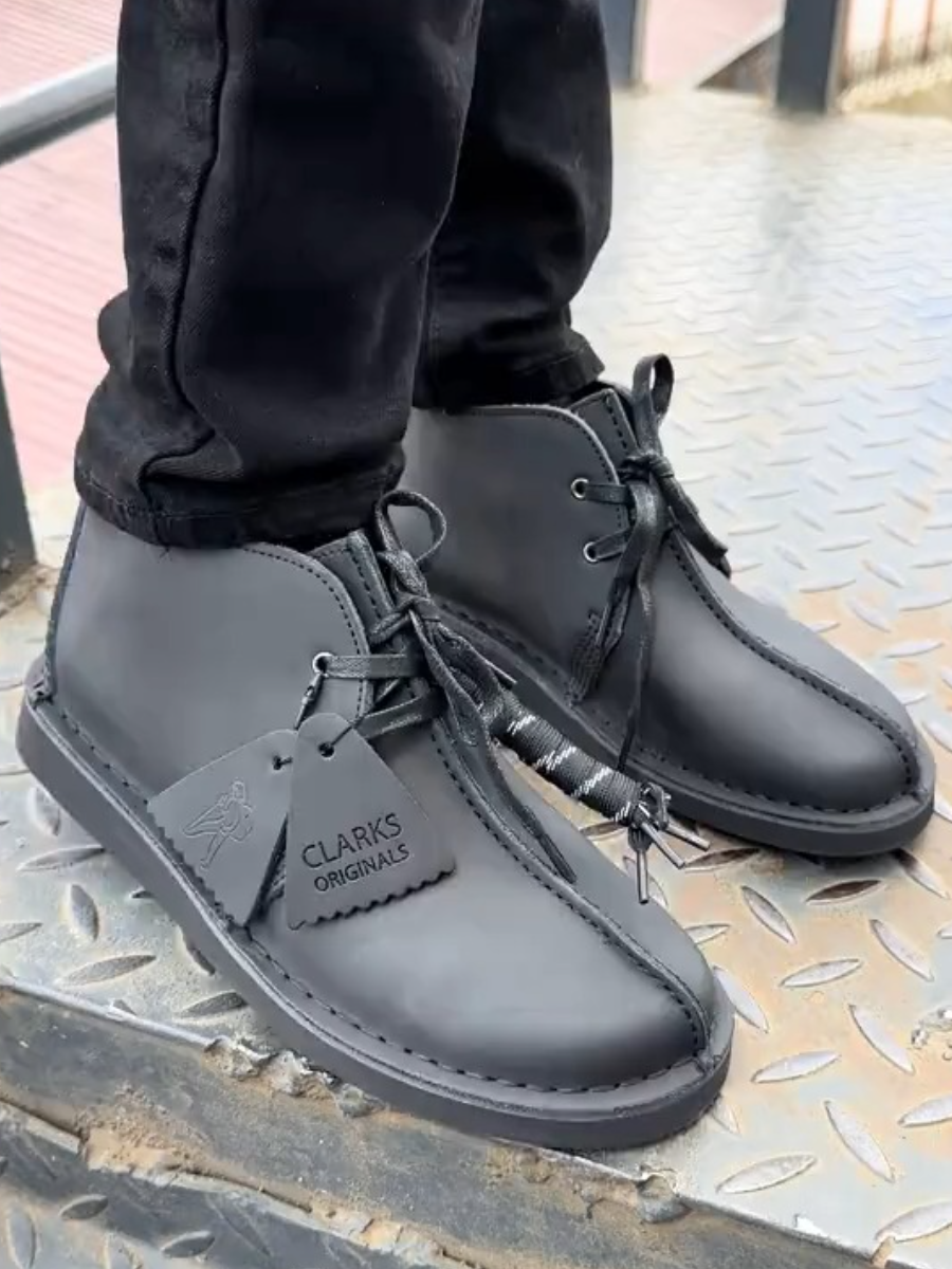 Clarks Originals Black Leather Boots