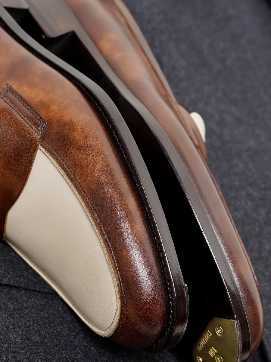 Colorblock Handmade Vintage Leather Shoes