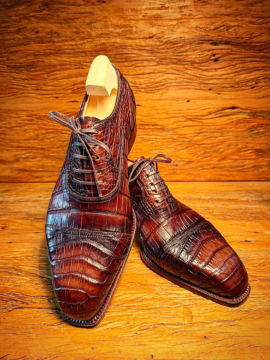 Crocodile Leather Oxfords