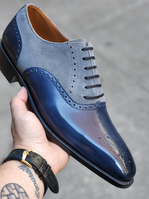 Carved Genuine Leather Oxford Shoes