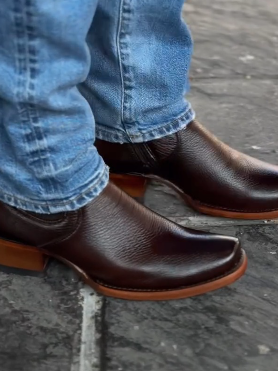 Chunky Heel Square Toe Cowboy Boots