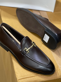 Metal Buckle Leather Shoes Gentleman Loafers