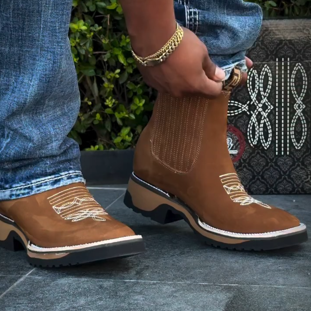Western Leather Boots | Classic Chelsea Cowboy Design