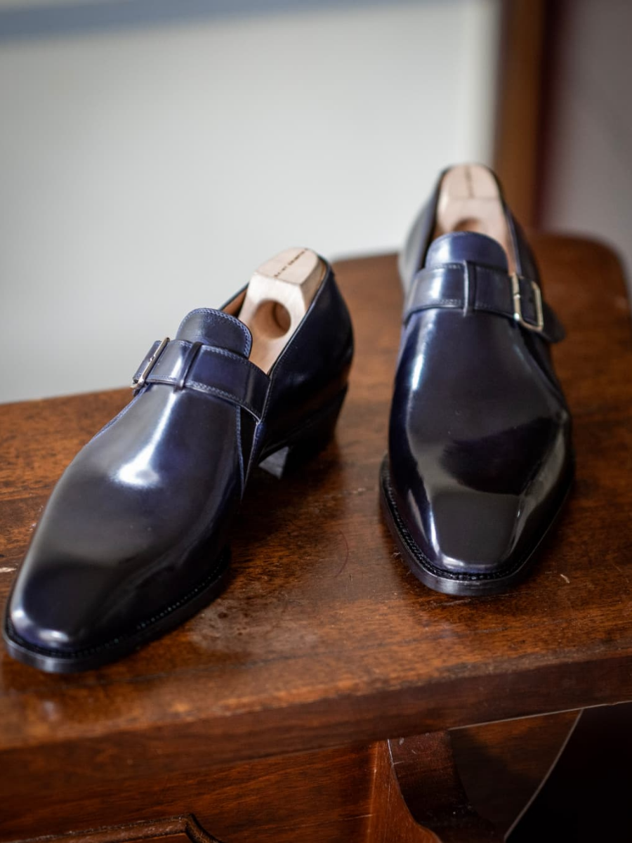 Single Buckle Cowhide Casual Leather Shoes