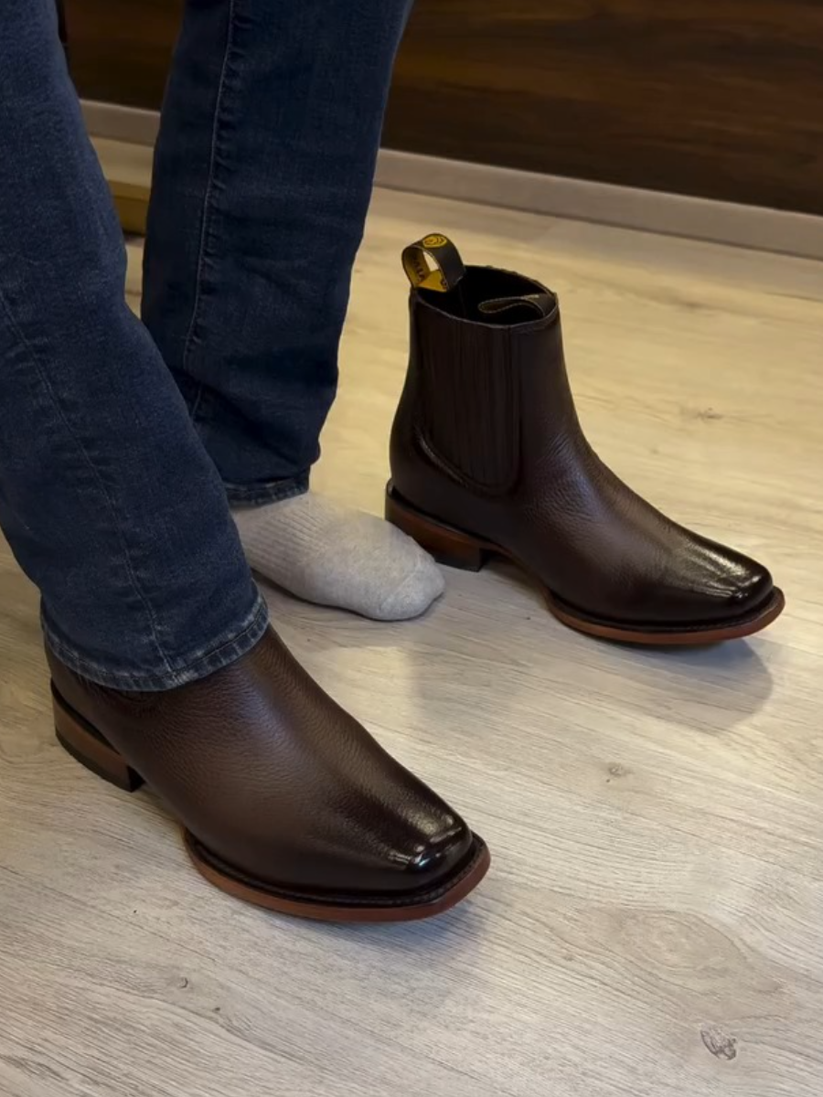 Slip-on High-top Leather Boots