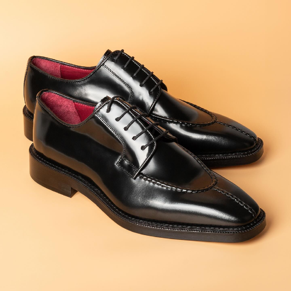 Genuine Leather Pointed Toe Lace-up Shoes
