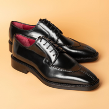 Genuine Leather Pointed Toe Lace-up Shoes