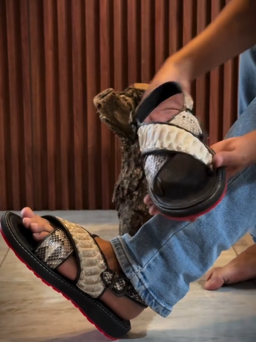 Natural Snakeskin Sandals