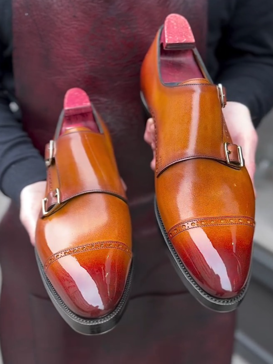 Double Buckle Business Formal Leather Shoes