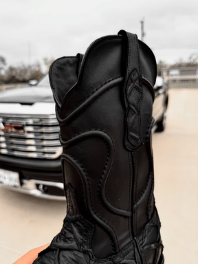 Matte Black Pirarucu Boots