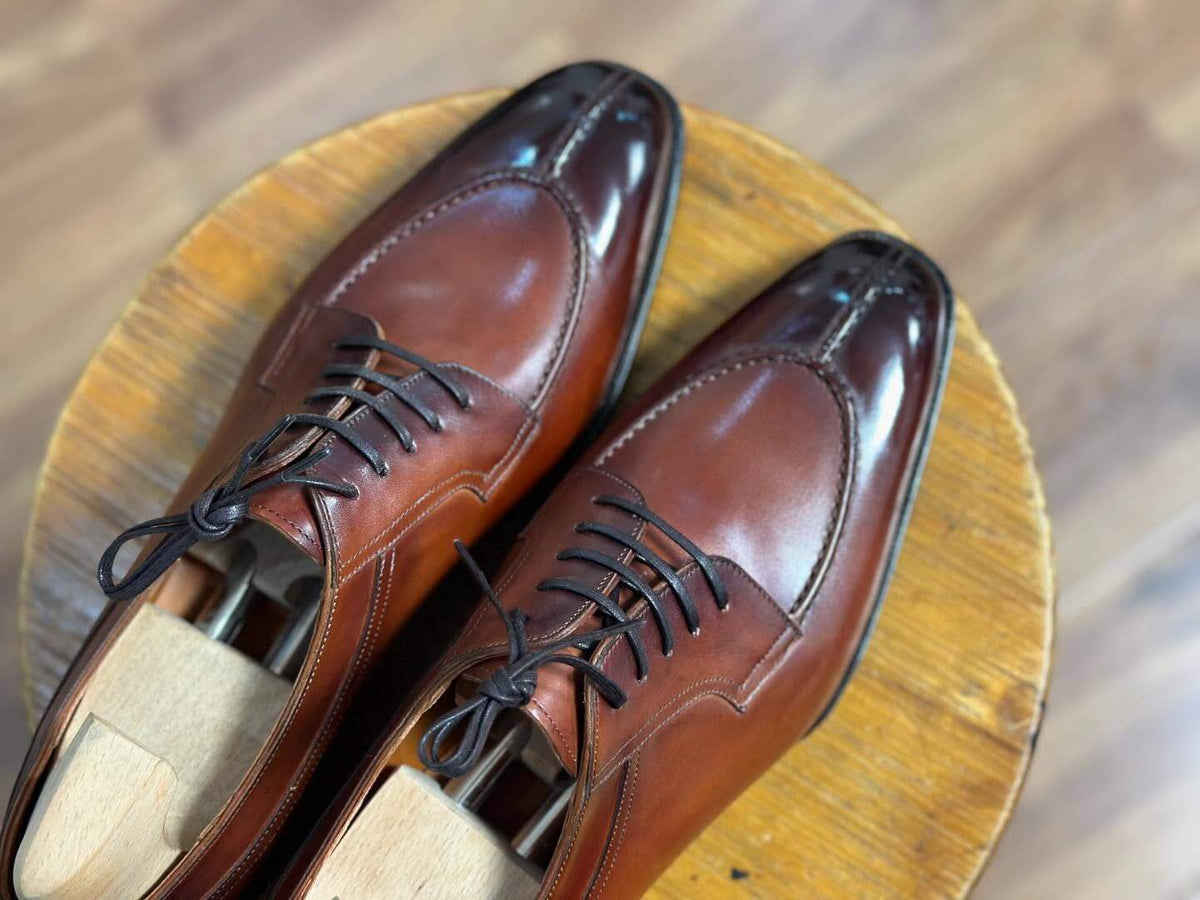 Italian Norwegian Stitched Low-top Cowhide Genuine Leather Shoes