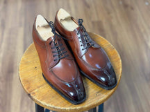 Italian Norwegian Stitched Low-top Cowhide Genuine Leather Shoes