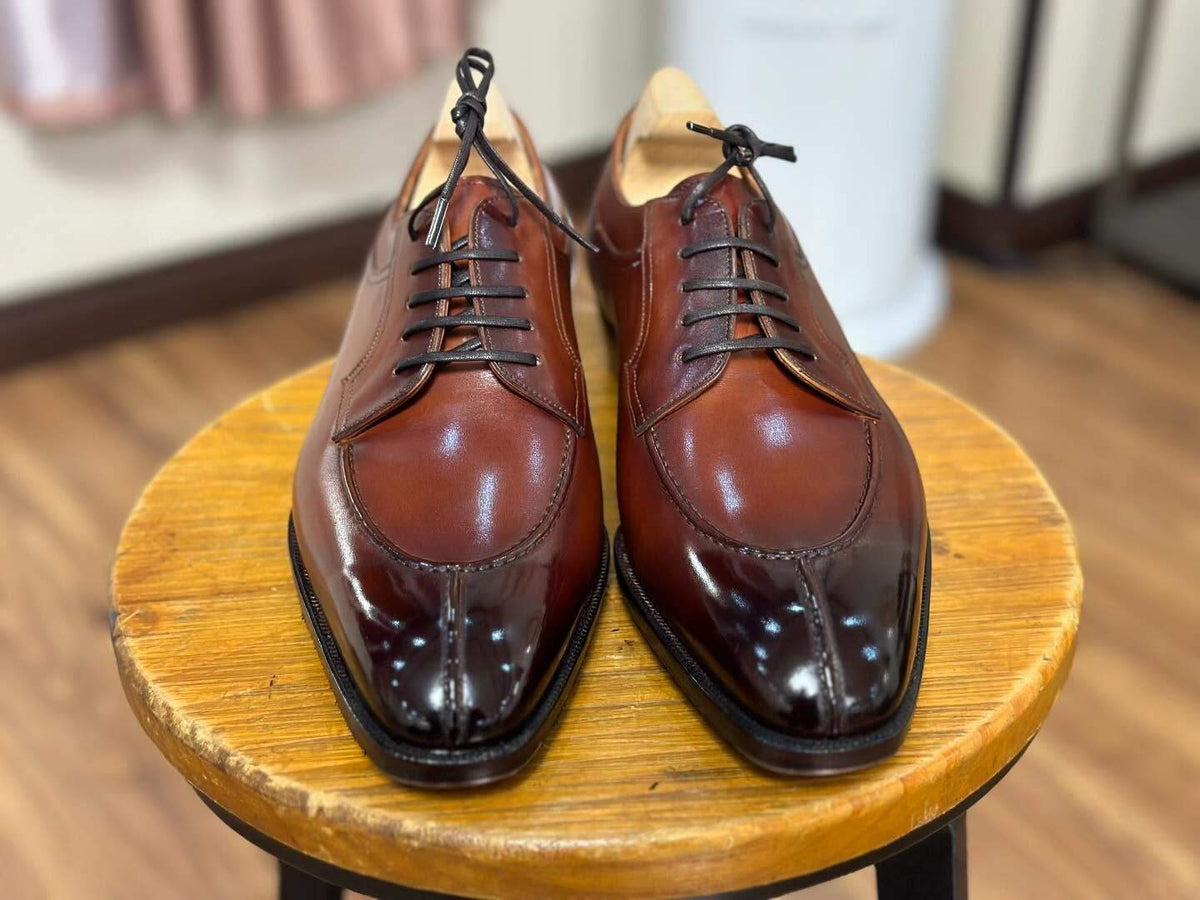 Italian Norwegian Stitched Low-top Cowhide Genuine Leather Shoes