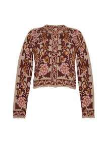 Floral Pattern Knitted Cardigan