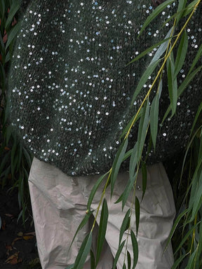 Sequin Round Neck Sweater