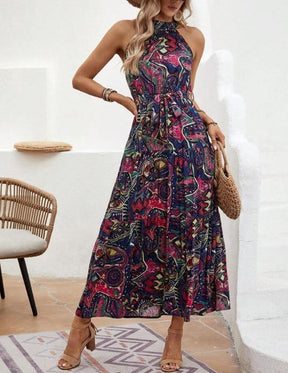 Vintage Halter Neck Boho Dress