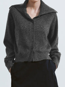 Stand-neck Knitted Sweater Cardigan