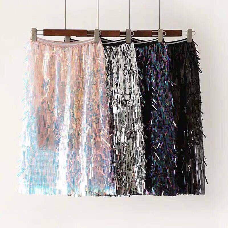 Tiered Fringe Fashion Pencil Skirt