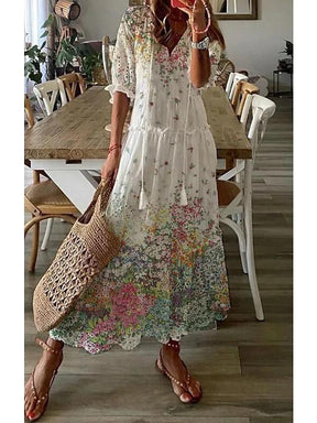 Hot Floral Casual Maxi Dress